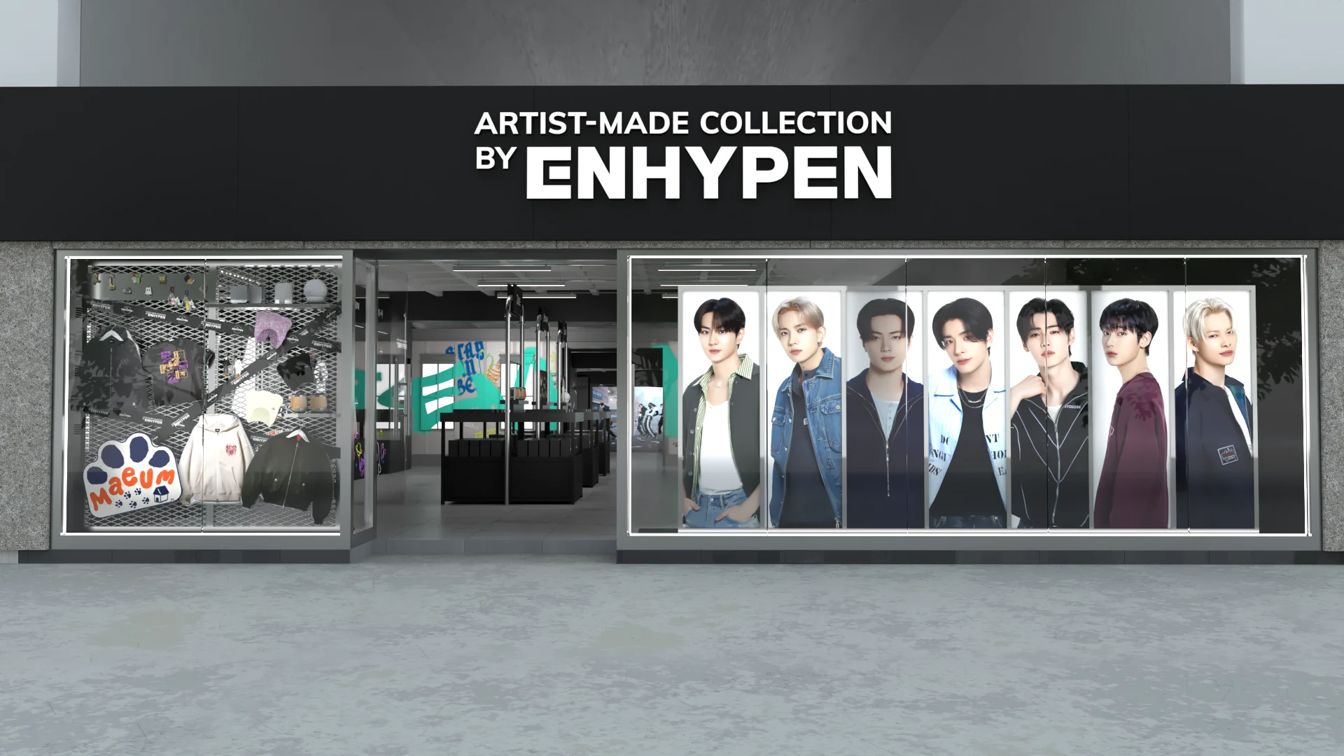 ENHYPEN Artist-Made Collection pop-up façade render