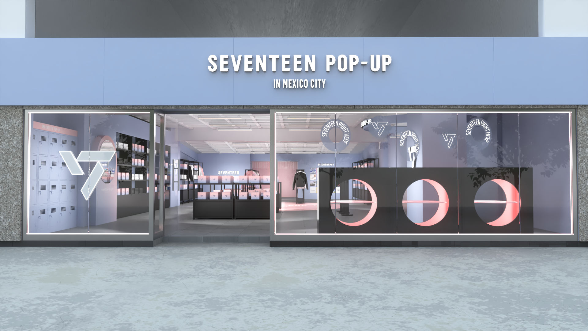 SEVENTEEN façade and venue adaptation visualisation