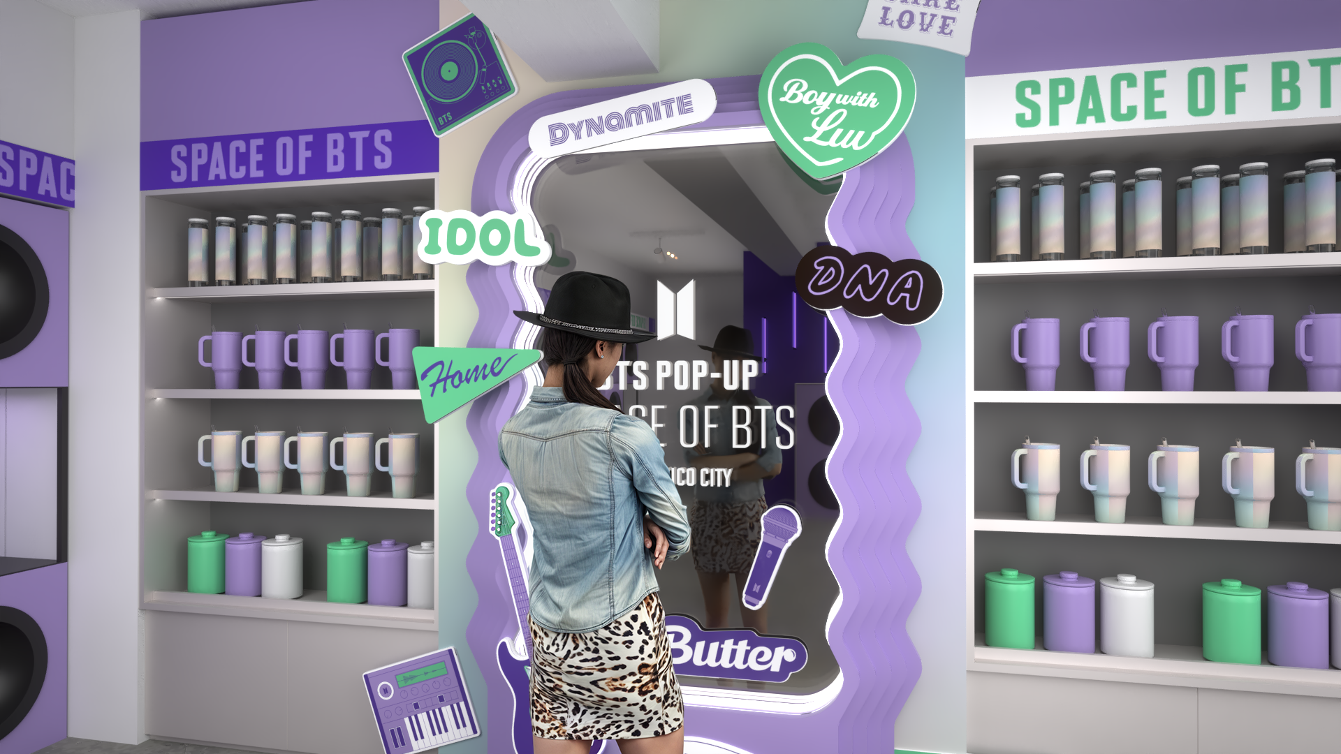 BTS mirror experience visualisation