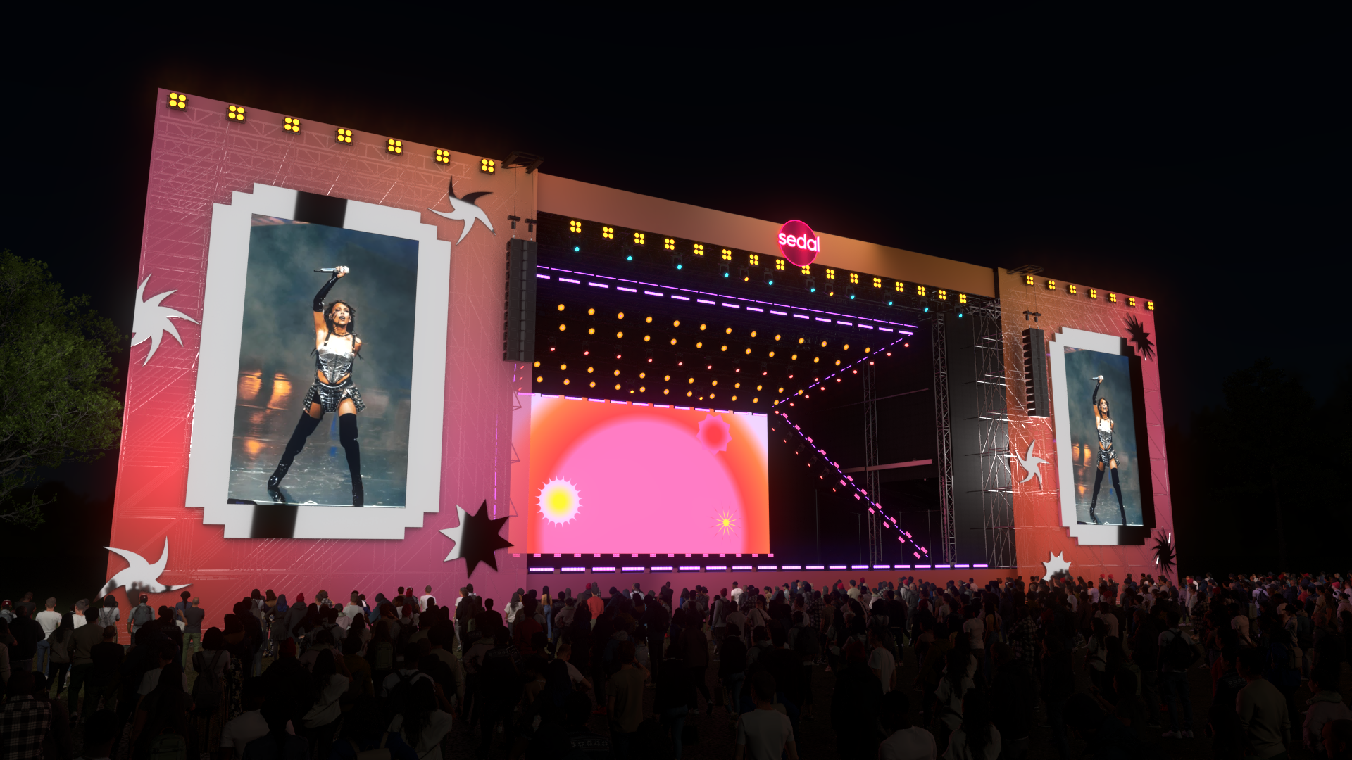 Sedal Stage visualisation — three-quarter view